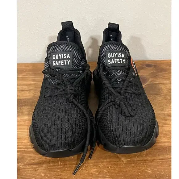Steel Toe Safety Sneakers Black Knit Work Shoes NWOT EU 36–37 US Mens 5 - Picture 5 of 9